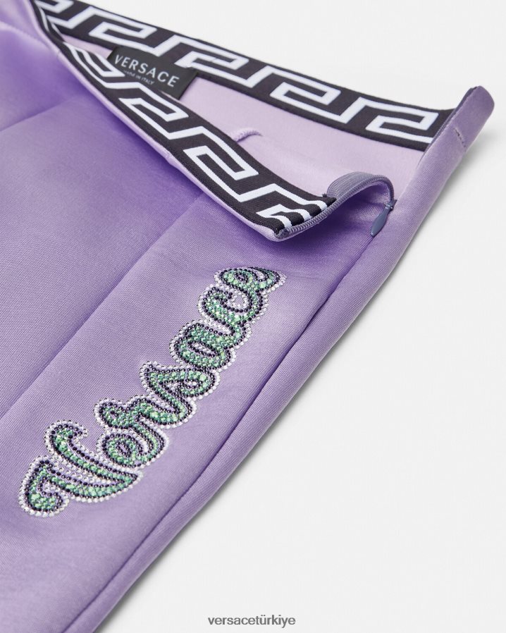Versace kristal logolu pantolon çocuklar leylak Giyim B0HHR82022