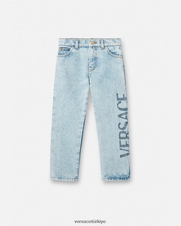 Versace logo kot çocuklar açık mavi Giyim B0HHR82130