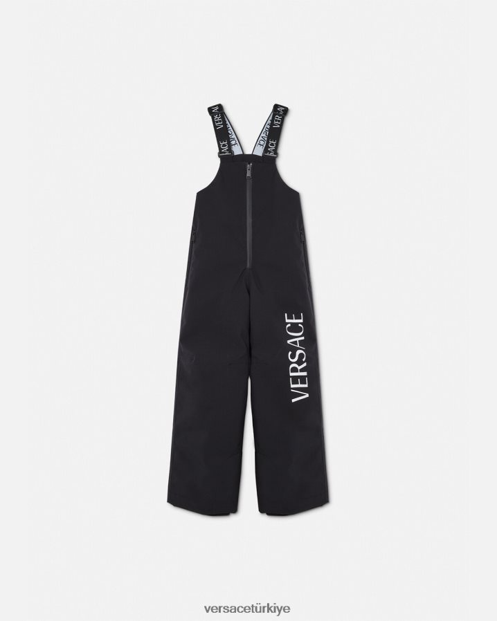 Versace logolu kar pantolonu çocuklar siyah Giyim B0HHR81968