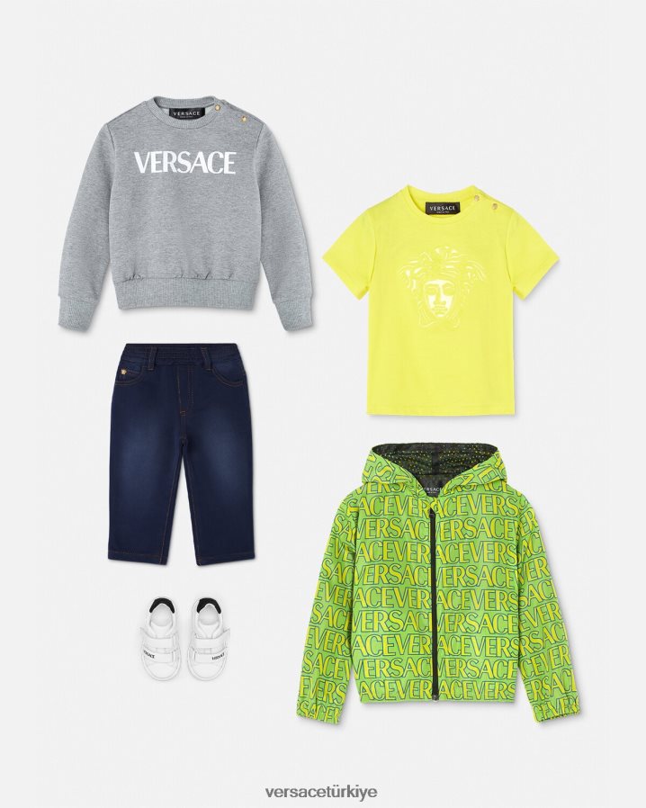 Versace medusa bebek kot pantolon çocuklar mavi Giyim B0HHR81855