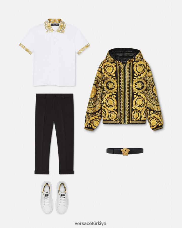 Versace resmi pantolon çocuklar siyah Giyim B0HHR82107