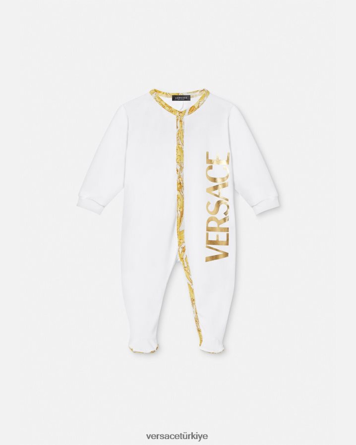 Versace barocco bebek pijama takımı çocuklar Beyaz altın Giyim B0HHR81825