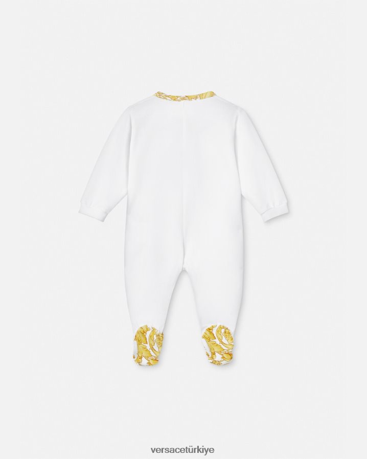 Versace barocco bebek pijama takımı çocuklar Beyaz altın Giyim B0HHR81825