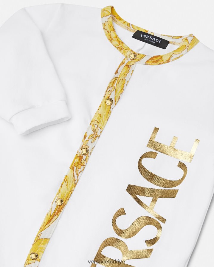 Versace barocco bebek pijama takımı çocuklar Beyaz altın Giyim B0HHR81825