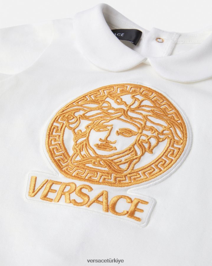Versace medusa bebek uyku tulumu çocuklar Beyaz altın Giyim B0HHR81823