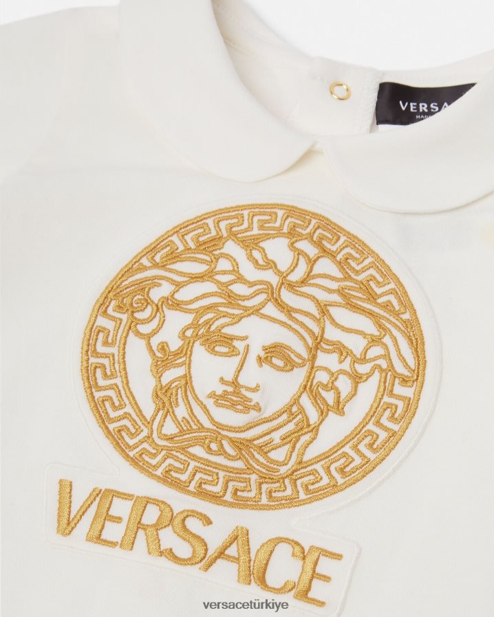 Versace medusa bebek uyku tulumu çocuklar Beyaz altın Giyim B0HHR81824