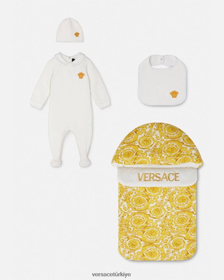 Versace medusa bebek uyku tulumu takımı çocuklar Beyaz altın Giyim B0HHR81835