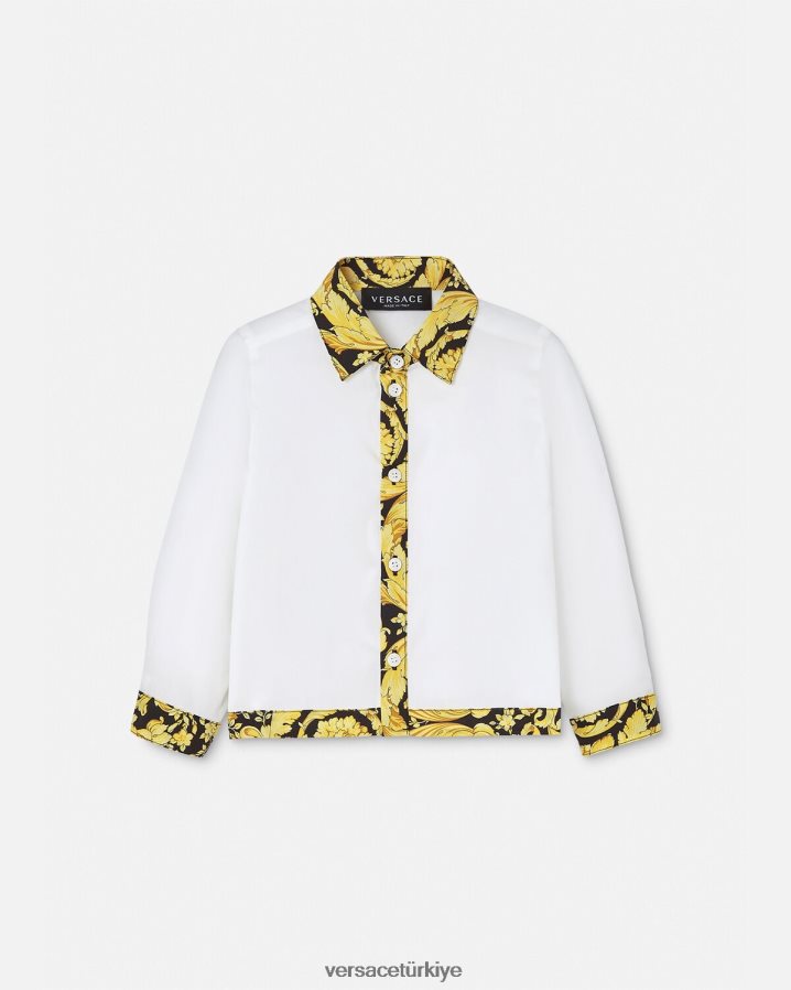 Versace barok bebek gömleği çocuklar beyaz ve baskı Giyim B0HHR81901