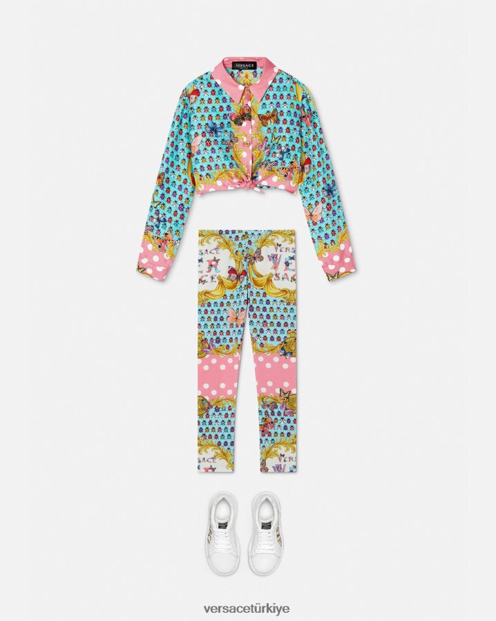 Versace kelebekler ipek gömlek çocuklar Yazdır Giyim B0HHR81940