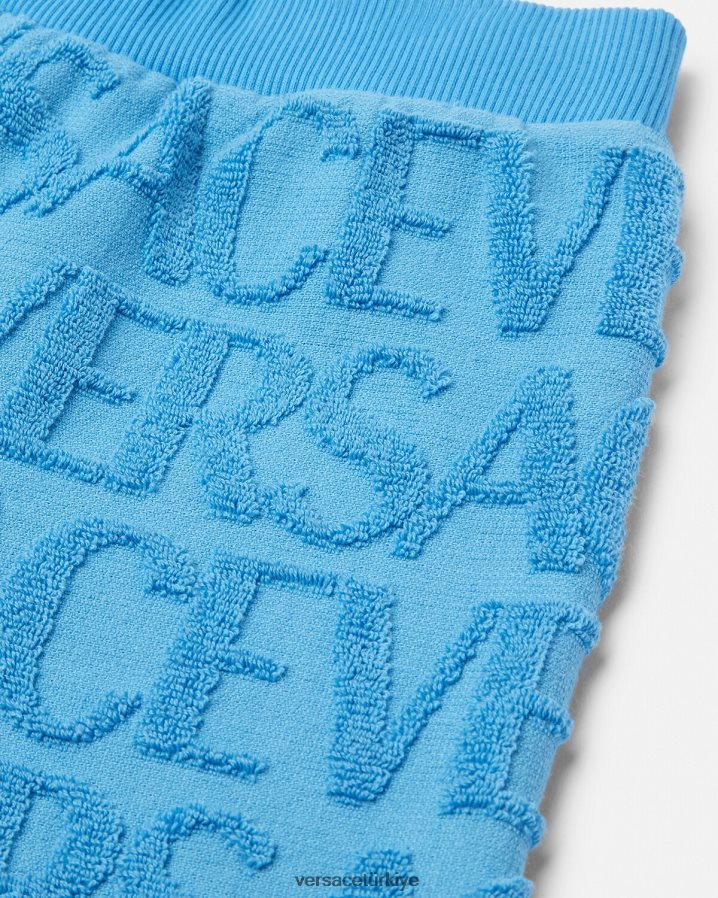 Versace boydan boya havlu şort çocuklar açık mavi Giyim B0HHR82087