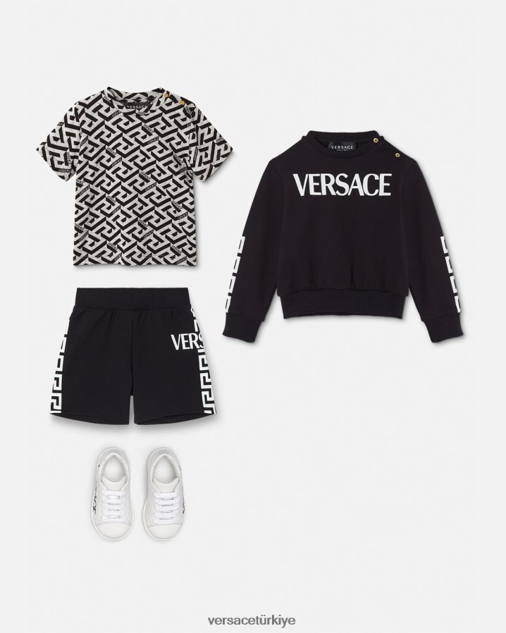 Versace greca bebek şortu çocuklar siyah Giyim B0HHR81908