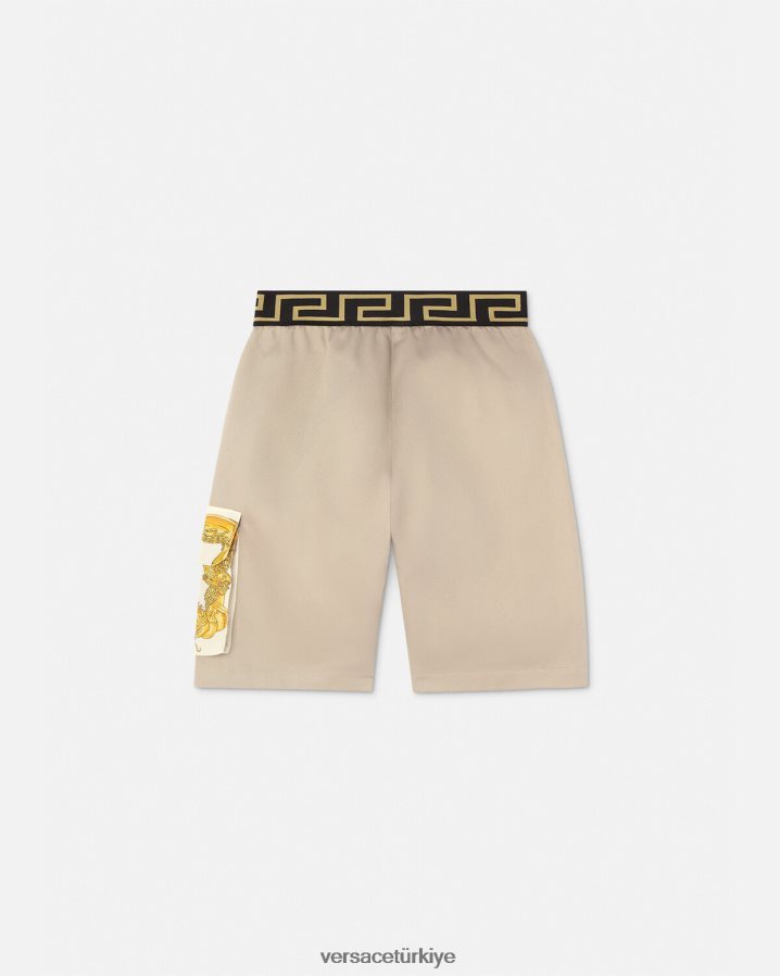 Versace greca deniz kabuğu barok şort çocuklar bej Giyim B0HHR82086