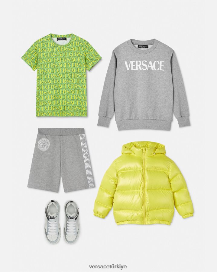 Versace greca eşofman altı çocuklar gri Giyim B0HHR82081