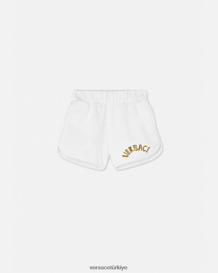 Versace logolu eşofman altı çocuklar Beyaz altın Giyim B0HHR81934