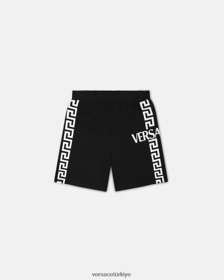 Versace logolu eşofman altı çocuklar siyah Giyim B0HHR82098