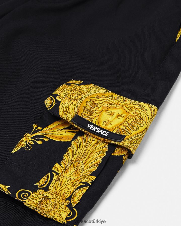 Versace maschera barok greca şort çocuklar siyah Giyim B0HHR82126