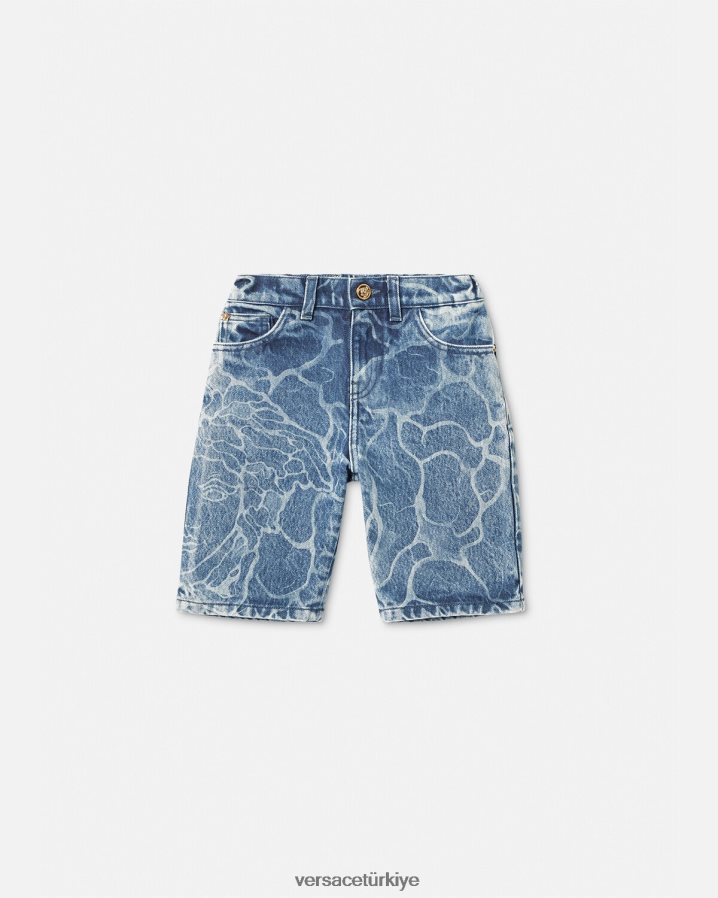 Versace medusa denim şort çocuklar mavi Giyim B0HHR82128