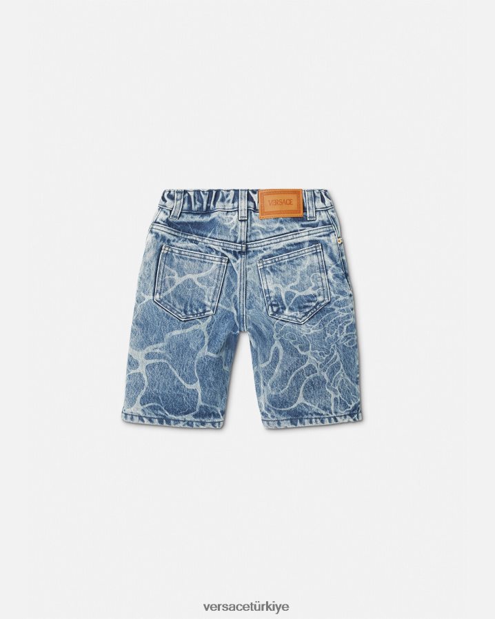 Versace medusa denim şort çocuklar mavi Giyim B0HHR82128