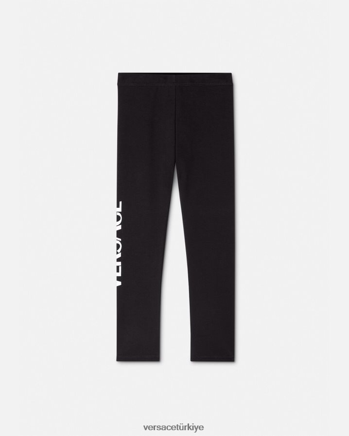 Versace logolu tayt çocuklar siyah Giyim B0HHR82015