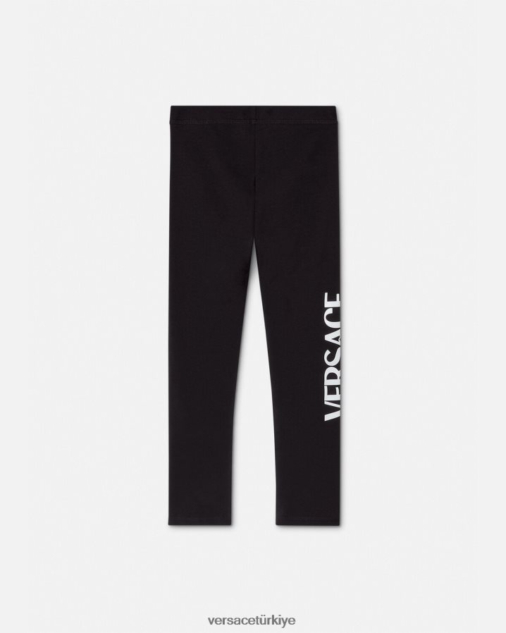 Versace logolu tayt çocuklar siyah Giyim B0HHR82015
