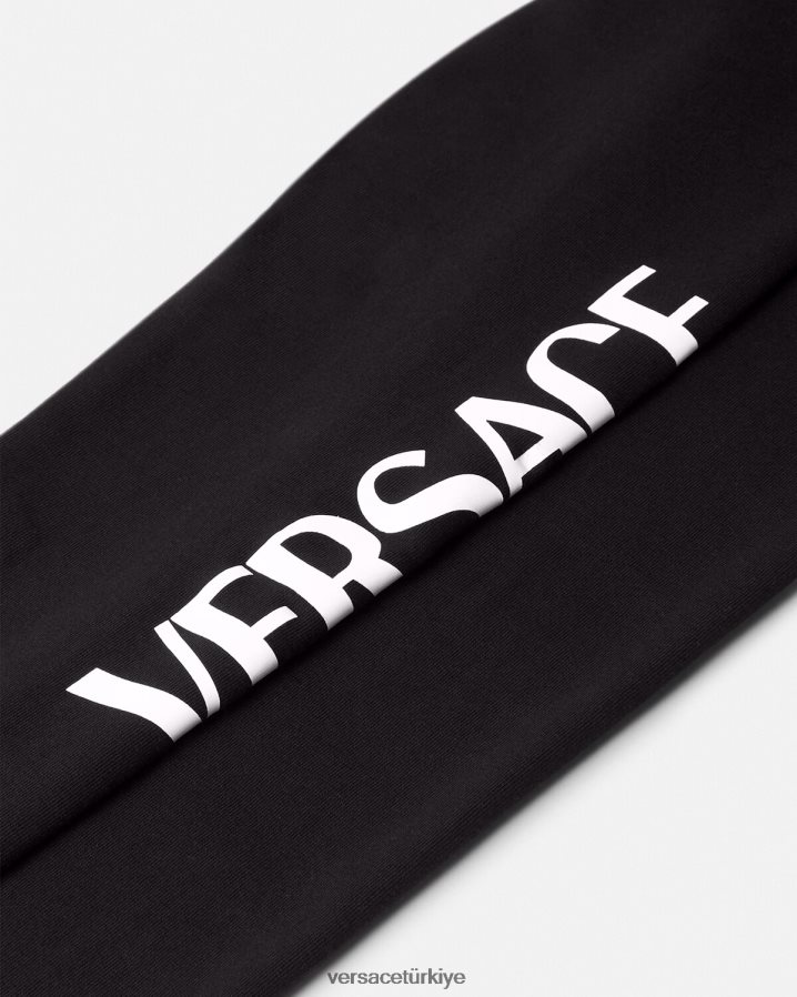 Versace logolu tayt çocuklar siyah Giyim B0HHR82015