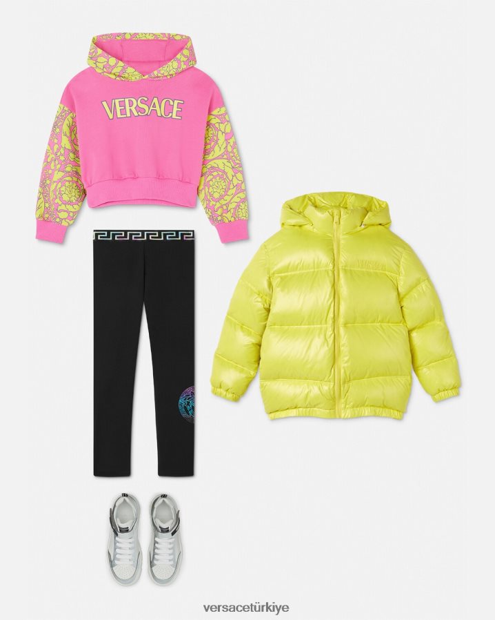 Versace medusa greca tayt çocuklar siyah ve baskı Giyim B0HHR81945