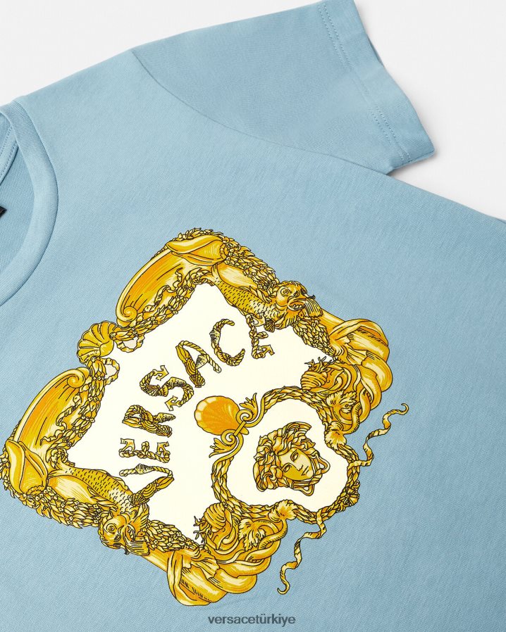 Versace deniz kabuğu barok tişört çocuklar açık mavi Giyim B0HHR82084