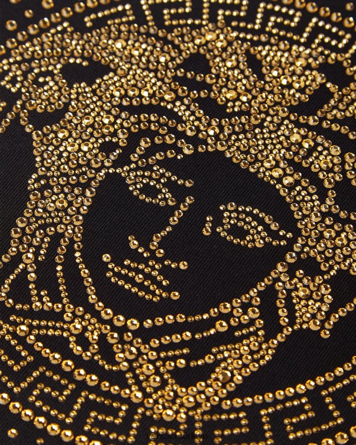 Versace çivili medusa tişört çocuklar siyah Giyim B0HHR82025