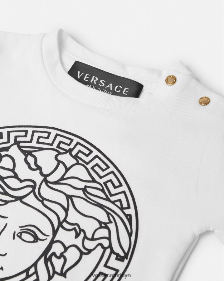 Versace medusa bebek tişörtü çocuklar siyah beyaz Giyim B0HHR81863