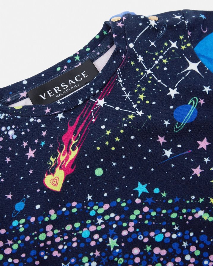 Versace medusa galaxy bebek tişörtü çocuklar Yazdır Giyim B0HHR81852