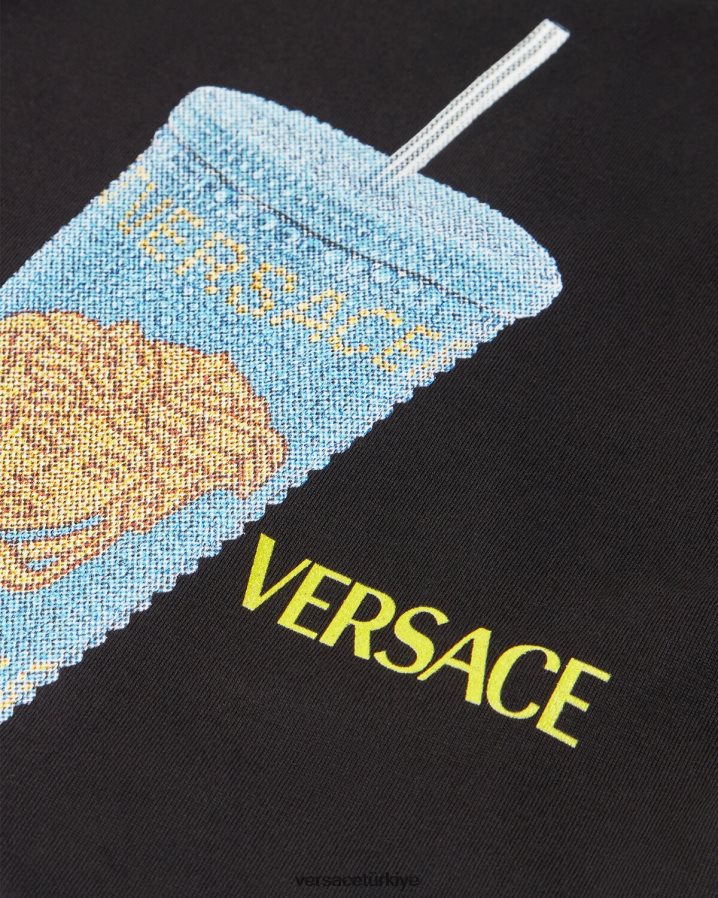 Versace seyahat kupa bebek tişörtü çocuklar siyah ve baskı Giyim B0HHR81925