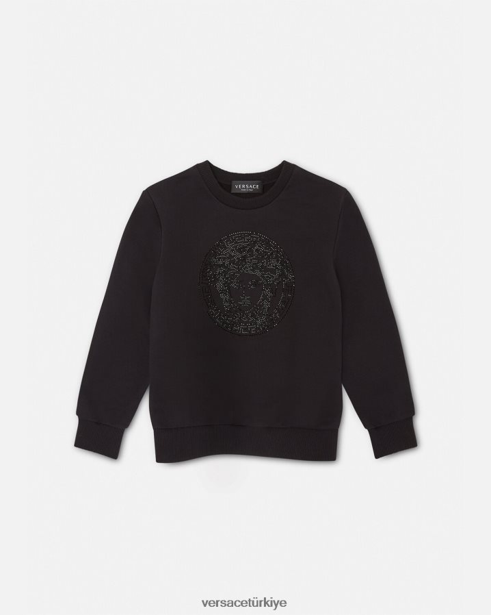 Versace kristal medusa kazak çocuklar siyah Giyim B0HHR81998