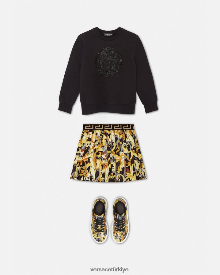Versace kristal medusa kazak çocuklar siyah Giyim B0HHR81998