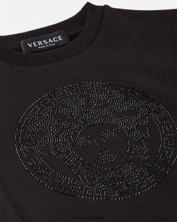 Versace kristal medusa kazak çocuklar siyah Giyim B0HHR81998