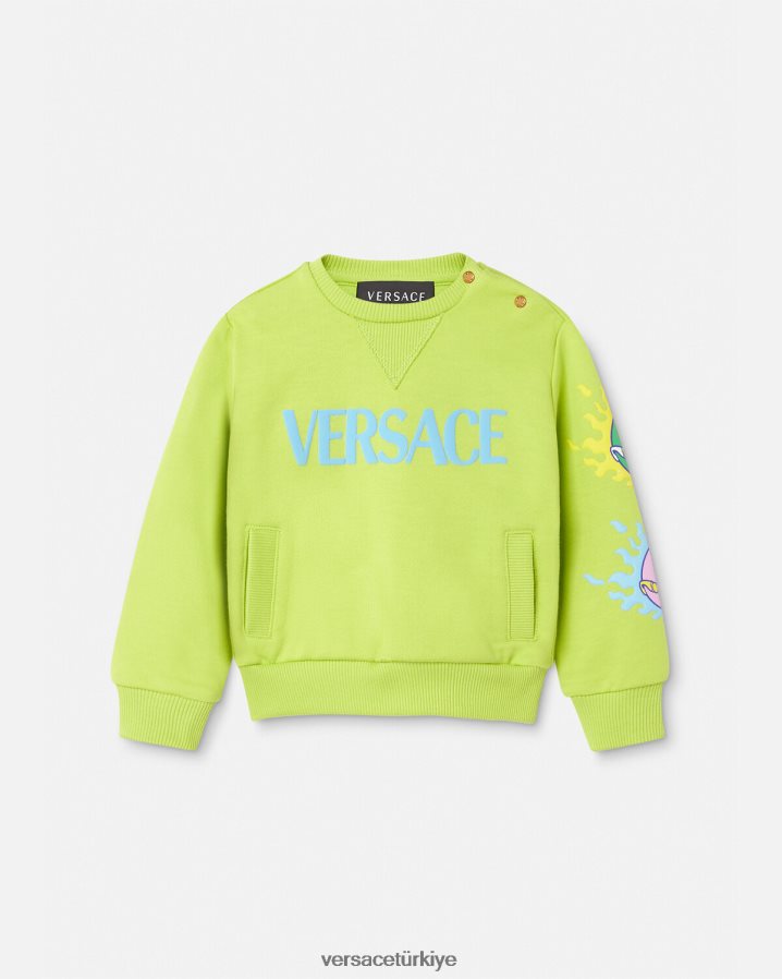 Versace medusa sunnies bebek sweatshirt çocuklar kireç Giyim B0HHR81929