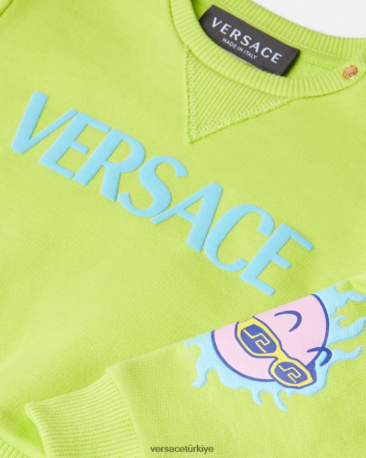 Versace medusa sunnies bebek sweatshirt çocuklar kireç Giyim B0HHR81929