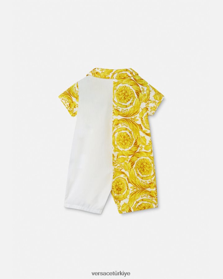 Versace barocco bebek tulumu çocuklar Beyaz altın Giyim B0HHR81819