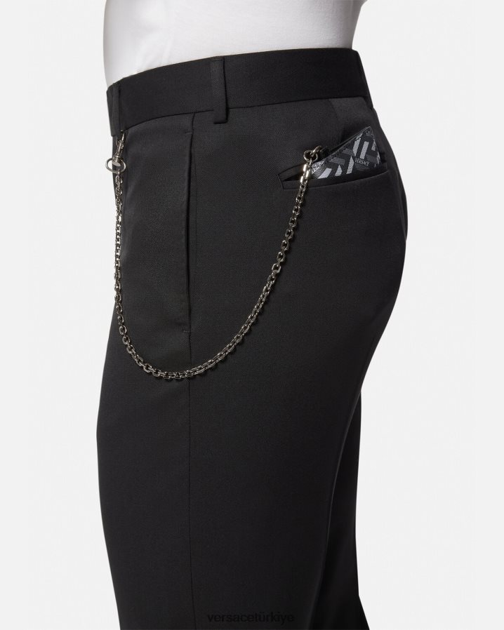 Versace la greca imzalı zincir kart sahibi erkekler Siyah gri Aksesuarlar B0HHR81652