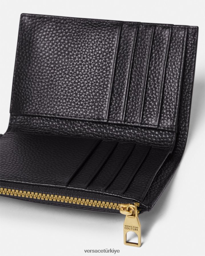 Versace logolu cüzdan erkekler siyah Aksesuarlar B0HHR82487