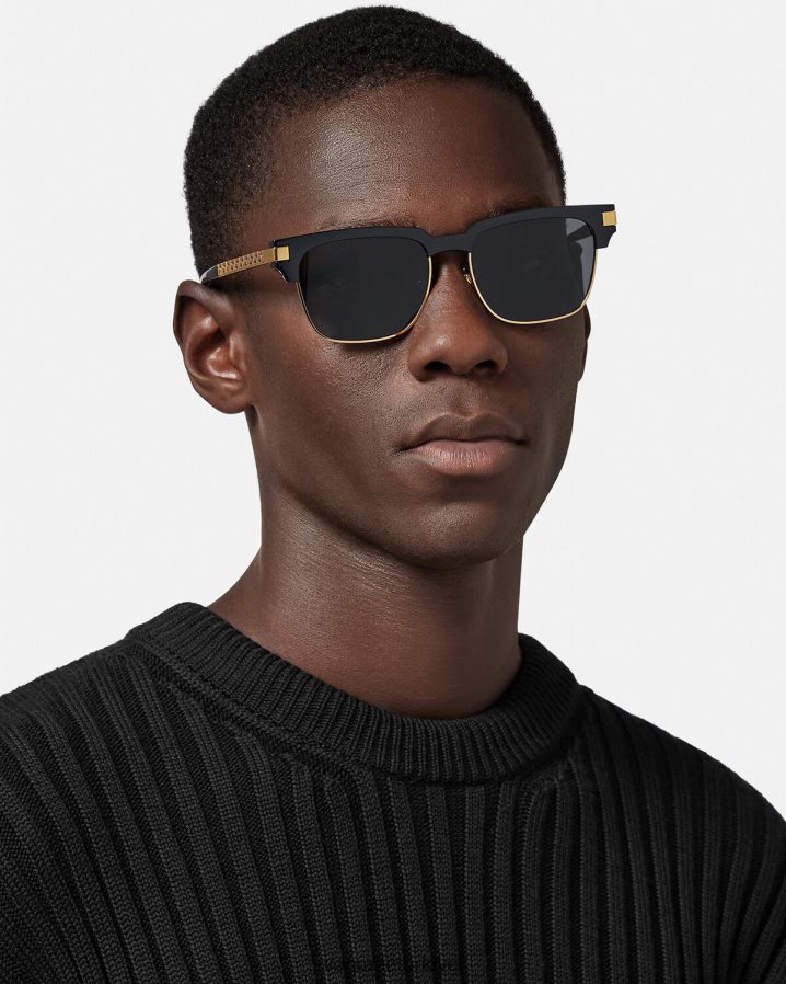 Versace greca güneş gözlüğü erkekler siyah Aksesuarlar B0HHR81680