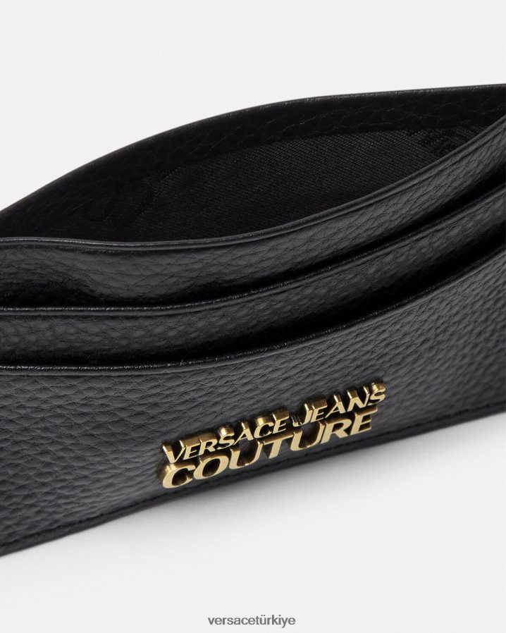 Versace logolu kart tutucu erkekler siyah Aksesuarlar B0HHR82475