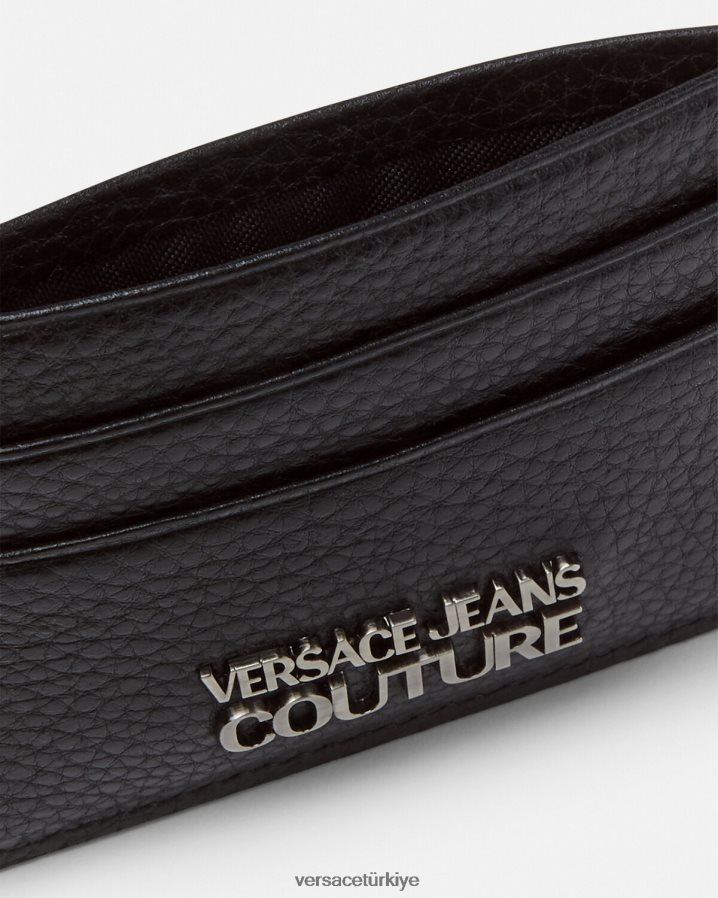 Versace logolu kart tutucu erkekler siyah Aksesuarlar B0HHR82488