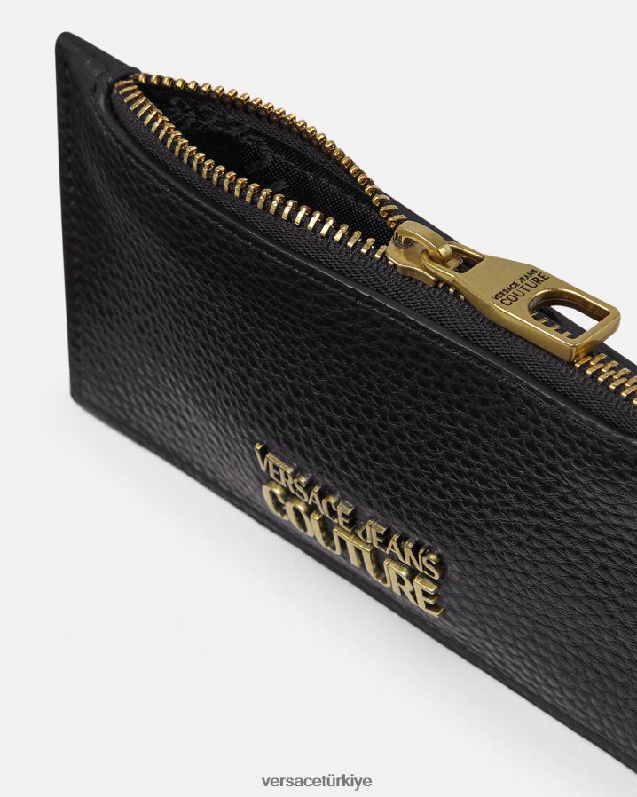 Versace logolu kart tutucu erkekler siyah Aksesuarlar B0HHR82489