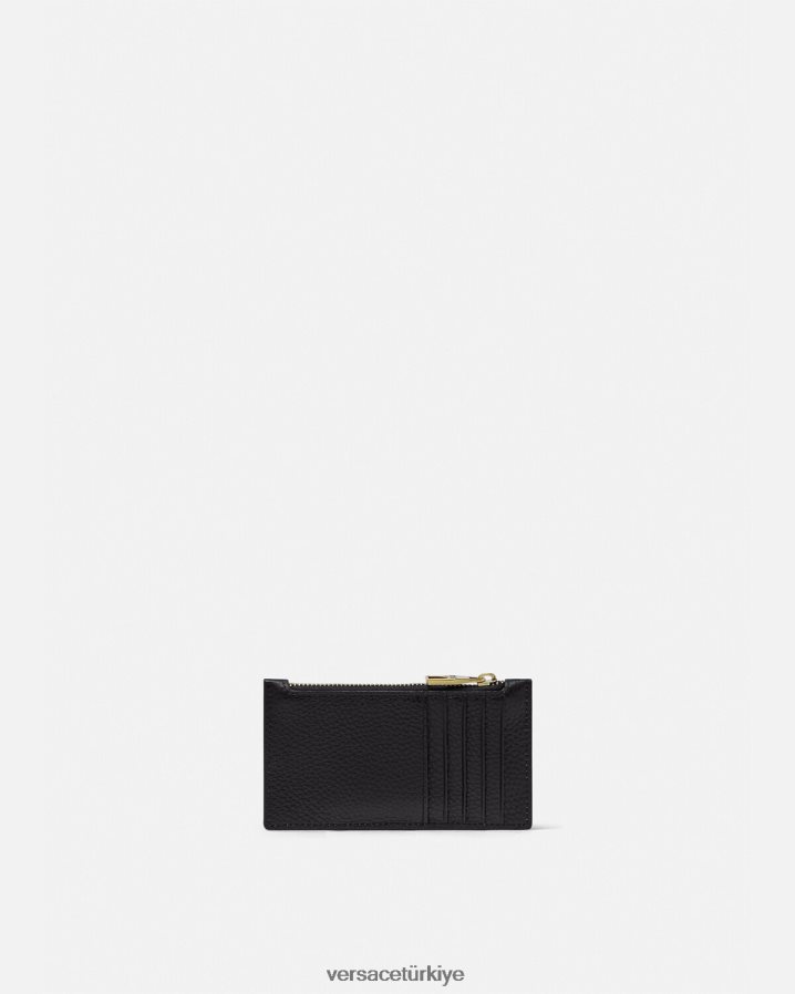 Versace logolu kart tutucu erkekler siyah Aksesuarlar B0HHR82489