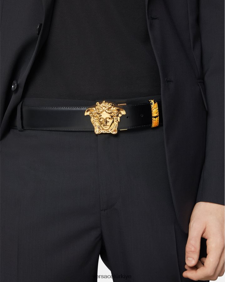 Versace barocco çift taraflı deri kemer erkekler Yazdır Aksesuarlar B0HHR81617