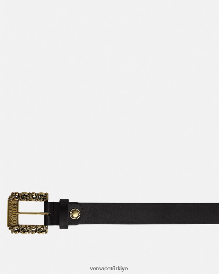 Versace barok tokalı kemer erkekler siyah altın Aksesuarlar B0HHR82485