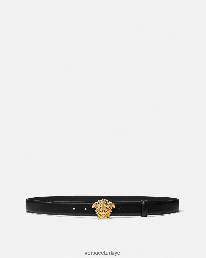 Versace la medusa deri kemer erkekler siyah Aksesuarlar B0HHR81619