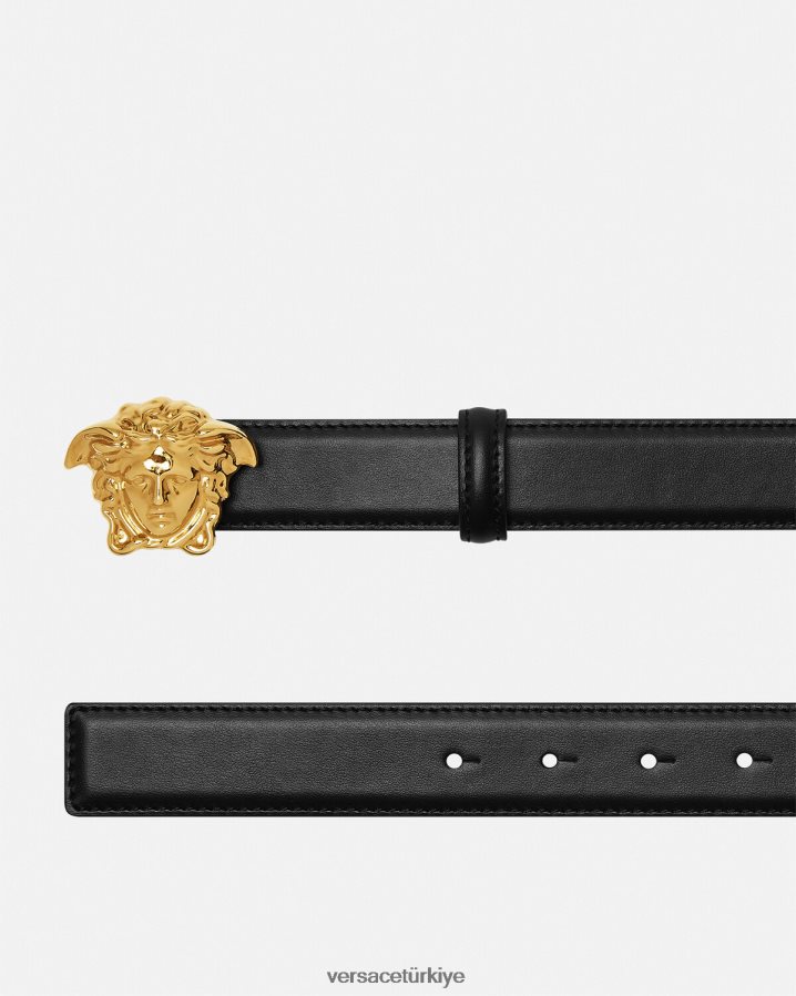 Versace la medusa deri kemer erkekler siyah Aksesuarlar B0HHR81619