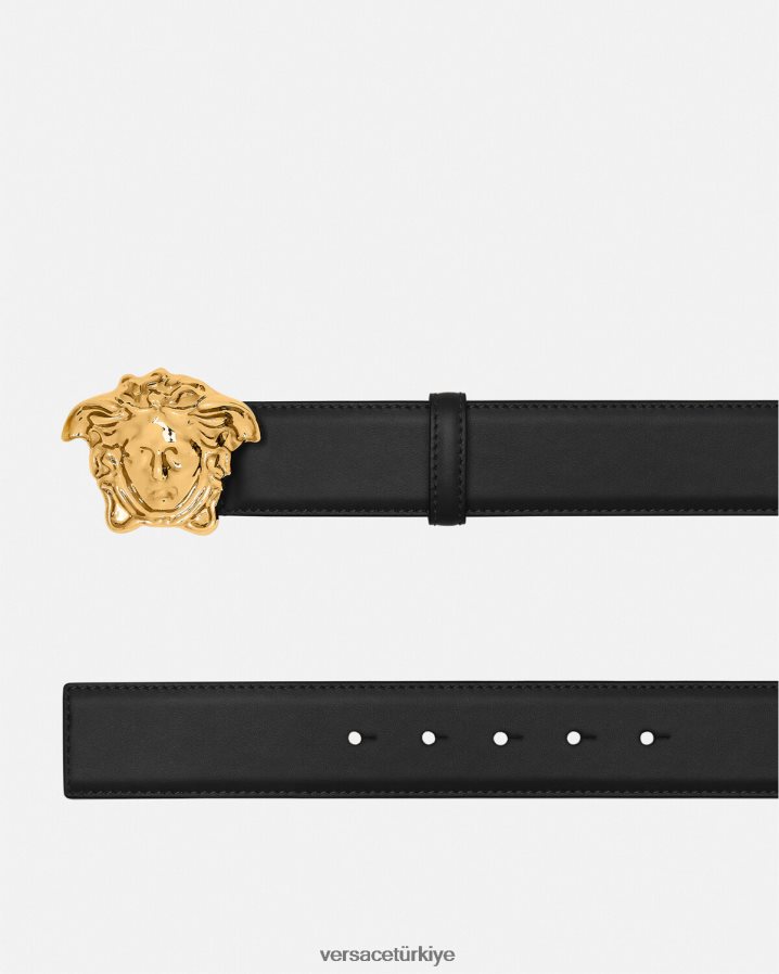 Versace la medusa deri kemer erkekler siyah Aksesuarlar B0HHR81620