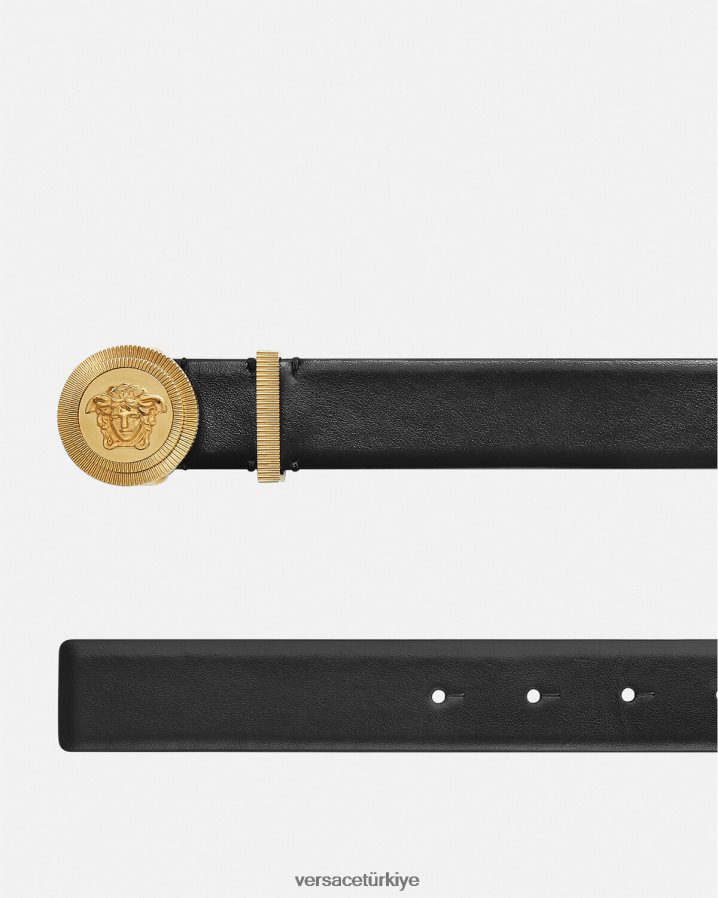 Versace medusa biggie deri kemer erkekler siyah Aksesuarlar B0HHR81609